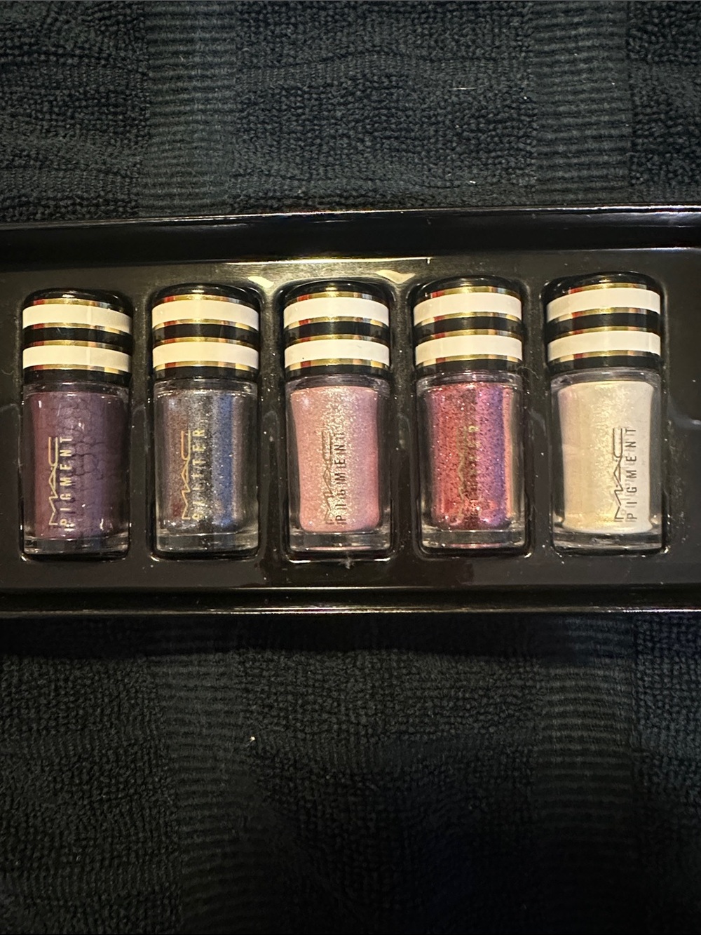 MAC Cosmetics Mini Pigment Set — Purple, Blue, Pink, Rose, Champagne